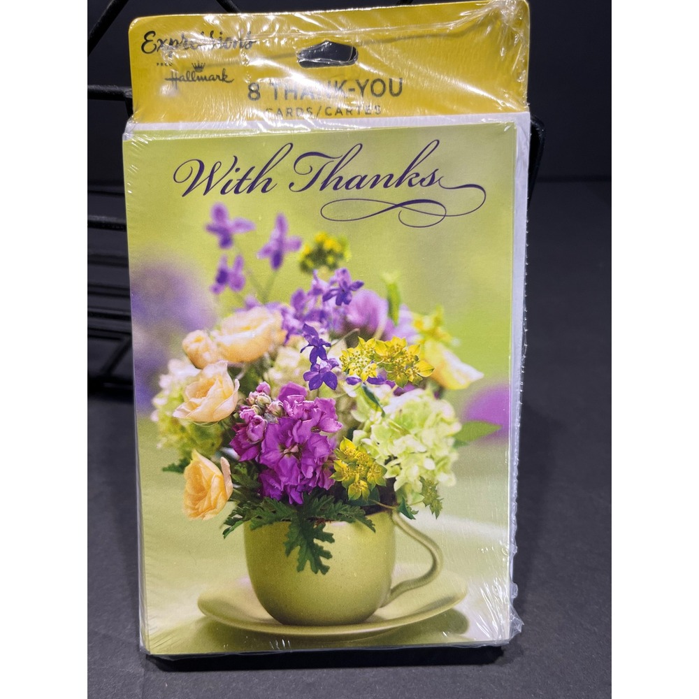 Hallmark Expressions Floral Teacup Thank You Cards 8 Count Blank Inside LPH5051